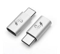 BORLTER CLAMP USB C Data Blocker Adapter, Charge Only Type C Blocker Prevents Juice Jacking & Data Theft, Silver 2 Pack