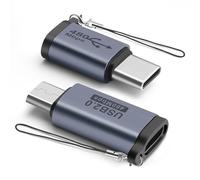 BORLTER CLAMP USB C Male to Micro USB Female Adapter/MicroUSB Male to USB C Female Adapter 2 Pack, Type-C or Micro USB OTG Adapter for Laptop, Tablet, Smartphone and More