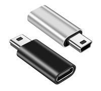 BORLTER CLAMP USB C to Mini USB Adapter 2 Pack, Type C Female to Mini USB Male Adapter, for MP3 Player, Digital Cameras, GPS, Portable Hard Drives, Digital Box Machine and more