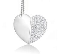 BORLTER CLAMP USB Stick 64GB, USB 2.0 Memory Stick Flash Drive Thumb Drive Love Shape Novelty Pendrive for External Data Storage