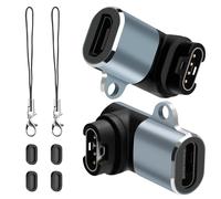 BORLTER CLAMP Watch Charger Adapter USB C/Micro USB Female to Male with 4 Dust Plug and 2 Lanyard, Compatible with Garmin Fenix 7/7S/7X/6/6X/6S and more