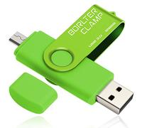 BorlterClamp 128GB USB 3.0 Flash Drive Dual Port Memory Stick, OTG Thumb Drive with Micro USB Drive Port for Android Smartphone Tablet & Computer (Green)