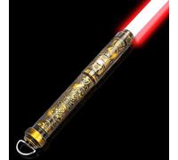 Borlvias Lightsaber Dueling Light Saber with 12 RGB Colors 16 Sound Fonts Smooth Swing Motion Control Force FX Lightsabers Cosplay Props(1 Pack, Gold)