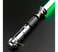 Borlvias Smooth Swing Dueling Lightsaber for Adults | Pro Motion Control Infinite Color Changing 16 Sound Fonts | Heavy Metal Hilt Fx Light Sabers for Birthdays Gift (Silver, Customed with SD Card)