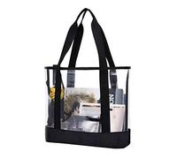 BORMELUN Clear Totes Bag Women - Large Work Transparent Shoulder Handbag Black