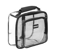 BORMELUN Small Clear Lunch Bag for Kids - Durable & Easy-to-Clean Transparent Lunch Box with Black Color - Ideal for School Backpack(9.5x7.5x4 inch), JINHE008