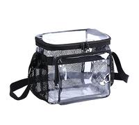 BORMELUN Stadium Approved Clear Lunch Bag - Heavy Duty Medium Transparent Box for Work Correctional Officers Men & Women (black)