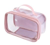 BORMELUN TSA Approved Toiletry Bag with Clear Pouch, Transparent Travel Bag for Liquids, Pink, L, 极简主义