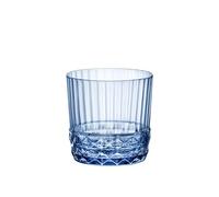 Pack of 6 glass glasses model America '20 rocks in blue of