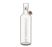 Bormioli Luigi Luigi Bormioli Optima Clear Round Soda Lime Glass Modern Hydrosommelier Bottle With Cap 1L