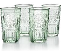Bormioli Rocco 090802 Romantic Pack of 4 Glasses, Glass, Green, cl 34