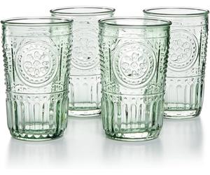 Bormioli Rocco 090802 Romantic Pack of 4 Glasses, Glass, Green, cl 34