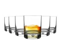 Bormioli Rocco 12 Piece Barglass Whisky Glasses Set - Classic Contemporary Scotch Whiskey Tumblers - Bubble Base - 280ml