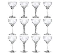 Bormioli Rocco 12x Clear 240ml Florian Espresso Martini Glasses - Vintage Glass Champagne Cocktail Prosecco Wine Gin Coupe Saucers Gift Set