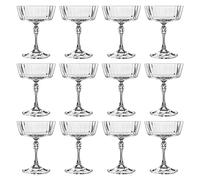 Bormioli Rocco 12x Clear 275ml America '20s Champagne Cocktail Saucers - Vintage Art Deco Coupe Glasses for Wine, Espresso Martini