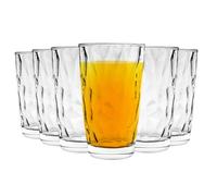 Bormioli Rocco 12x Diamond Highball Glasses Dimpled Water Tumblers 470ml Clear