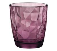 Bormioli Rocco 350230 Diamond Rock Purple Drinking Glasses, Water Glasses, Juice Glass, 305 ml, Glass, Purple, Set of 6