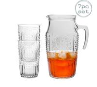 Bormioli Rocco 7 Piece Romantic Glass Water Jug & Glasses Set in Clear Bormioli Rocco Clear