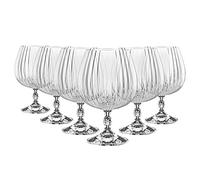 Bormioli Rocco America '20s Brandy Glasses - Vintage Art Deco Cocktail Wine Stemware Glass - 650ml - Clear - Pack of 6