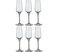 Bormioli Rocco Aurum Champagne Flutes - Lead Free Italian White Red Wine Goblet Glasses Fine Rim - 230ml - Pack of 6