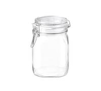 Bormioli Rocco B071RRRZNY Duplicate of KC66938 Fido Clear Glass Jar with 85 mm Gasket, 1 Liter (2 Pack), Stainless Steel, Transparent