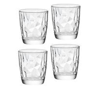 Bormioli Rocco Diamond 13 oz. Double Old Fashioned DOF Glasses, Clear, Set of 4