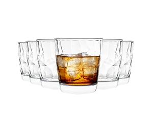 Bormioli Rocco Diamond Dimpled Clear Glass Drinking Tumblers - 300ml - Pack of 12
