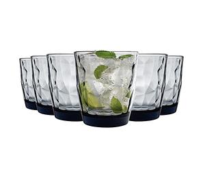 Bormioli Rocco Diamond Dimpled Double Old Fashioned Tumblers - Ocean Blue - 390ml - Pack of 12