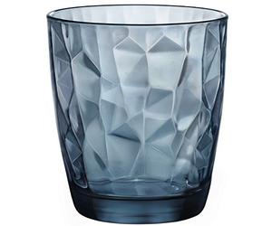 Bormioli Rocco Diamond Double Old Fashioned Glasses, Ocean Blue, Set of 6