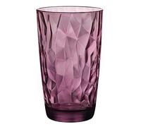 Bormioli Rocco Diamond Rock Purple Hi-ball tumbler 470ml, fuchsia, 6 Glasses