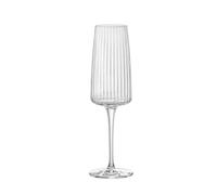 Bormioli Rocco Exclusiva 8.5 oz. Prosecco or Sparkling Wine Glasses Made with Brilliant Star Glass with Secure Edge Technology and XLT Treatment for Durability, Made in Italy, Set of 4