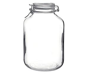 Bormioli Rocco Fido preserving jar with wire clip closure and sealing ring, airtight preservation for storage, preserving and preserving, clear