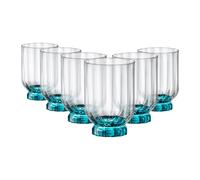 Bormioli Rocco Florian Double Whisky Glasses - 375ml - Pack of 6 in Blue Bormioli Rocco Blue