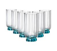 Bormioli Rocco Florian Highball Glasses - 430ml - Pack of 6 in Blue Bormioli Rocco Blue