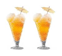 Bormioli Rocco Gelato Ice Cream Sundae Glasses - Set of 2 - Ice Cream Cone Shaped Sundae Dishes