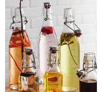 Bormioli Rocco Giara 1 Litre Clear Glass Swing Flip Top Lid Water Bottles Set