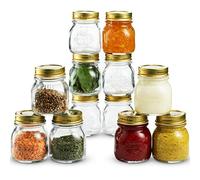 Bormioli Rocco - Glass Storage Jars, Set of 12 Food Preserve Jars with Airtight Screw Lids from Quattro Stagioni, Canning& Storing, 150ml x 12 Jars