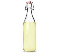 Bormioli Rocco Glass Swing Top Bottle 1ltr - Serving Bottle with Air-Tight Rubber Seal