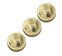 Bormioli Rocco Metal Replacement Lids for Quattro Stagioni Jars, Preserving Jars, Hermetic, Resealable Jars, Food in Jars, Set of 3, 56 mm, Gold