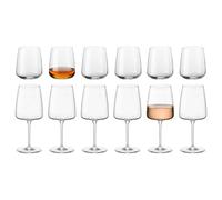 Bormioli Rocco Nexo Glassware Set - 12pc Dishwasher Safe Kitchen Water Cocktail Juice Gin Wine Whisky Drinking Glassware Glasses Set