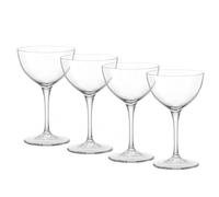 Bormioli Rocco Novecento Stemware, Set of 4 Martini Glasses, and Cocktail Glass, 8 Oz, Crystal Clear Star Glass, Dishwasher Safe, Made in Italy.