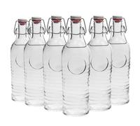 Bormioli Rocco Officina 1825 Table Serving Water Bottle Set with Swing Top Lid - 1.2 Litre - Pack of 12