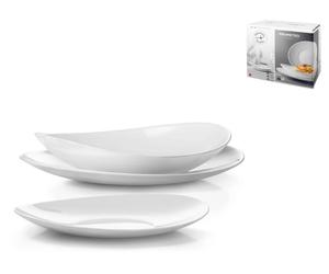Bormioli Rocco Prometeo 18-Piece Tableware Set White Opal Glass Plate