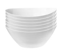 Bormioli Rocco Prometeo Oval Glass Salad Bowls - 25Cm - White - Pack Of 6