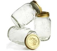 Bormioli Rocco Quattro Stagioni 33.75 oz. Canning Jar Set of 3, Gift Boxed