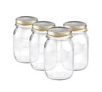Bormioli Rocco Quattro Stagioni Glass Preserving Jars - 500Ml - Clear - Pack Of 4, Clear