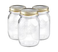 Bormioli Rocco Quattro Stagioni Glass Storage Jars - Traditional Kitchen Food Canister with Screw Top Lid - 500ml - Pack of 3