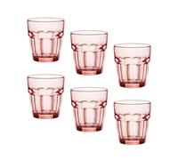 Bormioli Rocco Rock Bar Lounge Rocks Glasses, Peach, Set of 6 9.25 oz
