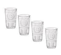 Bormioli Rocco Romantic Water Glass [Set of 4] | 10.25 oz Premium Glass Set for Refreshments, Soda & Beverages | Italian Quality Glassware, Perfect for Dinner Parties, Bars & Restaurants