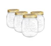 Bormioli Rocco Set of 4 Food Preserve Jars with Airtight Screw Lid from Quattro Stagioni - 700ml